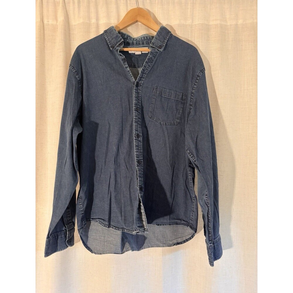 Old Navy Men's Built-In Flex Everyday Denim Button-Down Long Sleeve Shirt XL